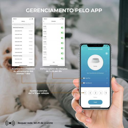 Newpet Dispensador automático de ração para cães e gatos Com tigelas duplas bidirecionais Tuya APP WIFI Controle remoto Gravador de voz Comida fundida